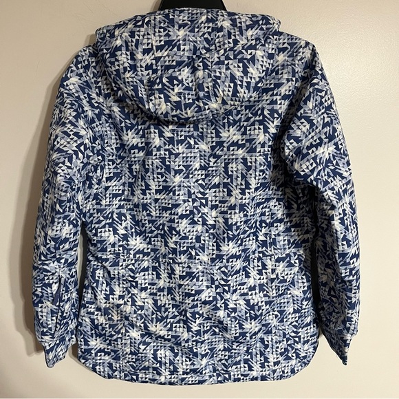 Kids Columbia Winter Hooded Ski Jacket White & Blue Geometric‎ Print Size Large - Picture 16 of 16